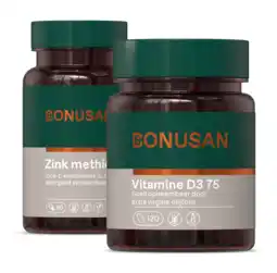 De Online Drogist Bonusan zinkmethionine 15mg + vitamine d3 75mcg 3000ie - combiset 2 stuks aanbieding