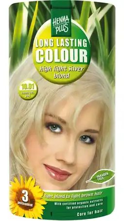 De Online Drogist Hennaplus long lasting colour 10.01 high light silver blond 100ml aanbieding