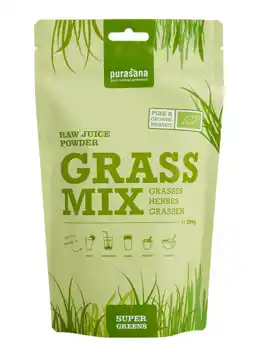 De Online Drogist Purasana grassmix raw juice powder 200gr aanbieding