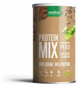 De Online Drogist Purasana pea sunflower protein mix cacao 400gr aanbieding