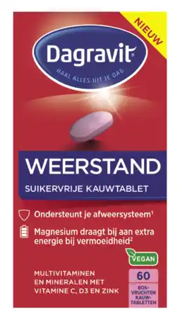 De Online Drogist Dagravit weerstand suikervrije kauwtabletten 60ktb aanbieding