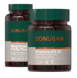 De Online Drogist Bonusan magnesan forte plus + vitamine d3 25mcg/1000 ie combiset 2 stuks aanbieding