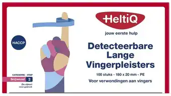 De Online Drogist Heltiq detecteerbare lange vingerpleisters pe 180x20mm 100st aanbieding