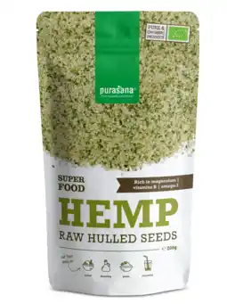 De Online Drogist Purasana hulled hemp raw seeds 200gr aanbieding