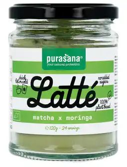 De Online Drogist Purasana latté matcha & moringa 120gr aanbieding