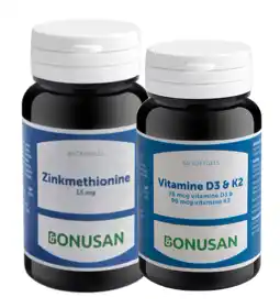 De Online Drogist Bonusan zinkmethionine + vit d3 & k2 - combiset 2 stuks aanbieding