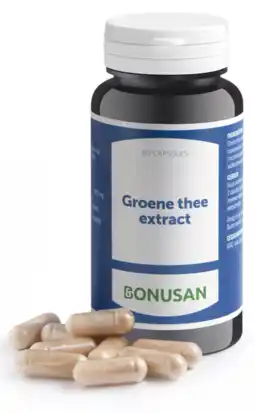 De Online Drogist Bonusan groene thee extract capsules 60cp aanbieding