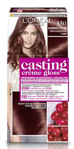 De Online Drogist L'oréal paris casting crème gloss 550 raspberry cupcake 180ml aanbieding