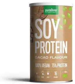 De Online Drogist Purasana soy protein cacao 400gr aanbieding