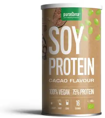 De Online Drogist Purasana soy protein cacao 400gr aanbieding