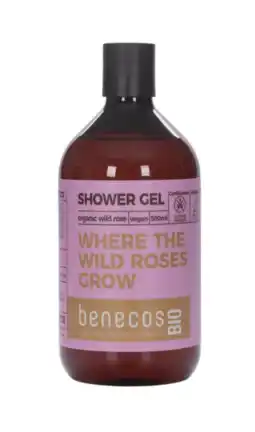 De Online Drogist Benecos wild rose shower gel 500ml aanbieding
