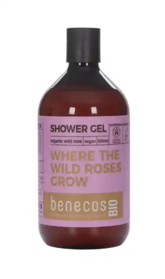 De Online Drogist Benecos wild rose shower gel 500ml aanbieding