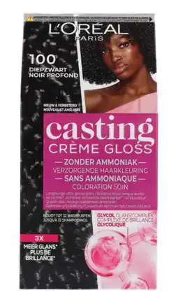 De Online Drogist L'oréal paris casting crème gloss 100 black caviar 180ml aanbieding