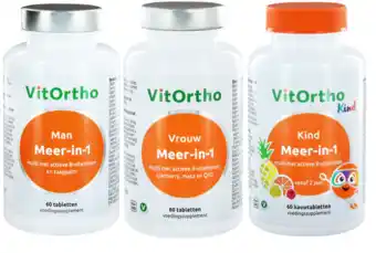 De Online Drogist Vitortho meer-in-1 man, vrouw en kind tabletten combivoordeel 3st aanbieding