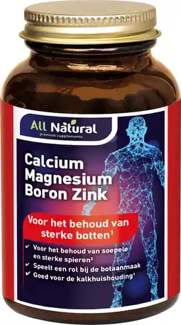 De Online Drogist All natural calcium magnesium boron zink tabletten 90tb aanbieding