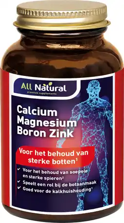 De Online Drogist All natural calcium magnesium boron zink tabletten 90tb aanbieding