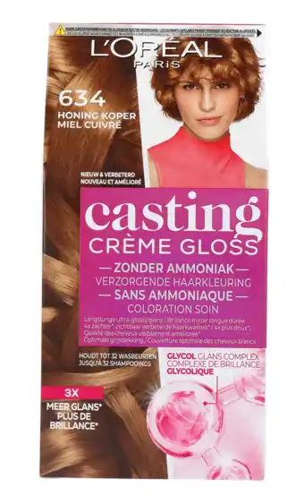 De Online Drogist L'oréal paris casting crème gloss 634 honey biscuit 180ml aanbieding
