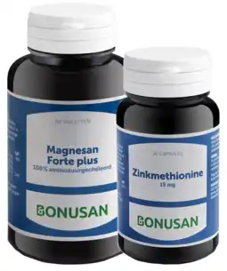 De Online Drogist Bonusan magnesan forte plus + zinkmethionine 15mg combiset 2 stuks aanbieding