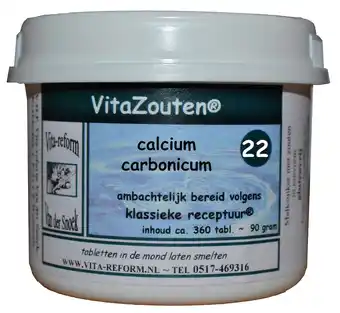De Online Drogist Vita reform van der snoek vita reform vitazouten nr. 22 calcium carbonicum 360tb aanbieding
