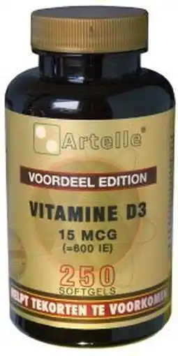 De Online Drogist Artelle vitamine d3 15mcg softgels 250sg aanbieding