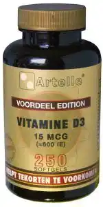 De Online Drogist Artelle vitamine d3 15mcg softgels 250sg aanbieding