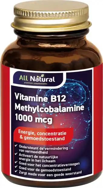 De Online Drogist All natural vitamine b12 methylcobalamine 1000mcg kauwtabletten 90vcp aanbieding