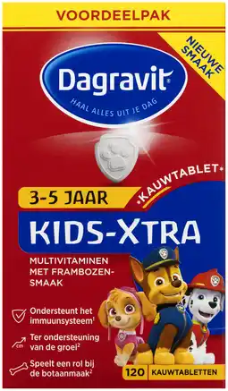 De Online Drogist Dagravit kids-xtra multivitaminen kauwtabletten frambozensmaak 120tb aanbieding