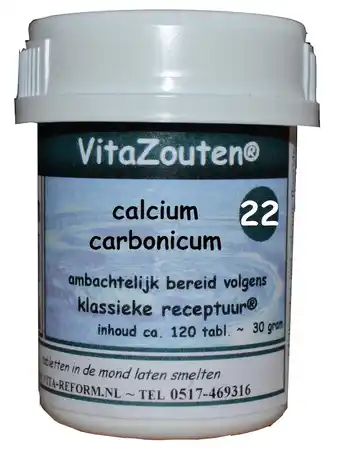 De Online Drogist Vita reform van der snoek vita reform vitazouten nr. 22 calcium carbonicum 120tb aanbieding