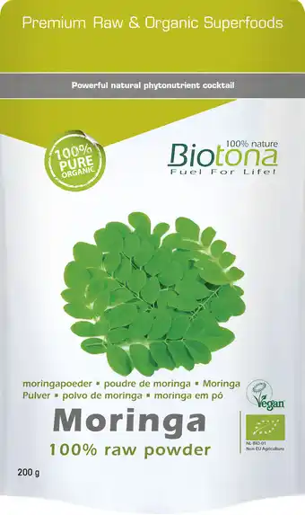 De Online Drogist Biotona moringa powder raw 200gr aanbieding