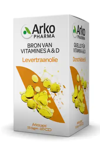 De Online Drogist Arkocaps levertraanolie capsules 220cp aanbieding