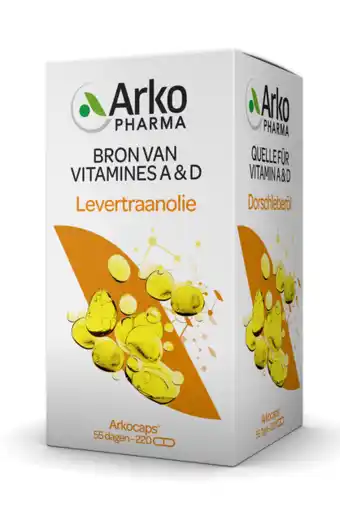 De Online Drogist Arkocaps levertraanolie capsules 220cp aanbieding