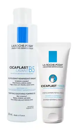 De Online Drogist La roche-posay cicaplast wasgel b5 & handcrème combi-verpakking 2st aanbieding