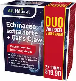 De Online Drogist All natural echinacea extra forte & cats claw duoset 200ml aanbieding