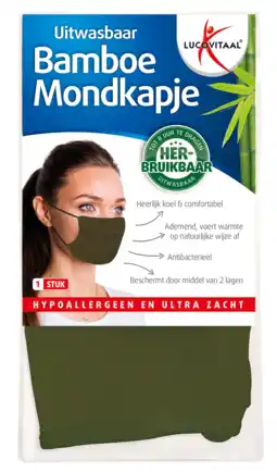 De Online Drogist Lucovitaal bamboe mondkapje groen 1st aanbieding