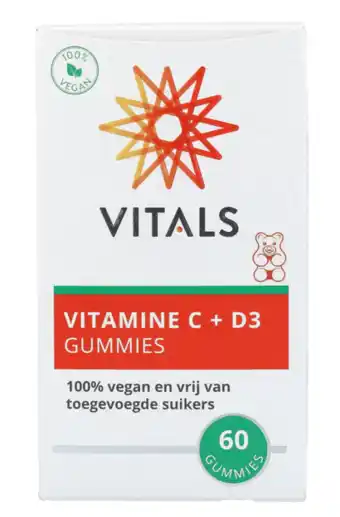 De Online Drogist Vitals vitamine c + d3 gummies 60st aanbieding
