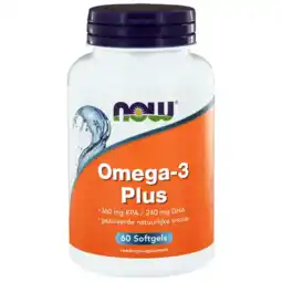 De Online Drogist Now omega-3 plus softgels 60st aanbieding