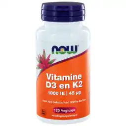 De Online Drogist Now d3 1000 ie & vitamine k2 capsules 120cp aanbieding