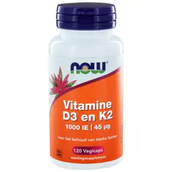 De Online Drogist Now d3 1000 ie & vitamine k2 capsules 120cp aanbieding