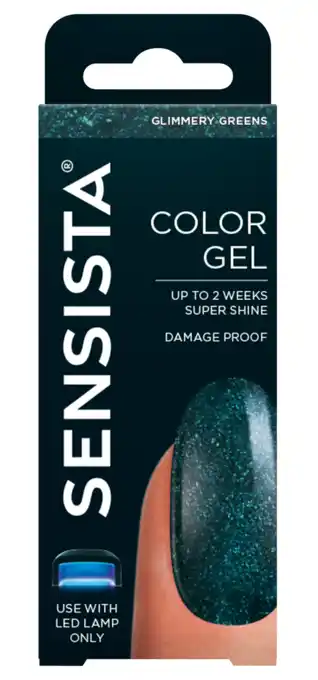 De Online Drogist Sensista color gel glimmery greens 7.5ml aanbieding