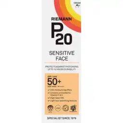 De Online Drogist Riemann p20 zonnebrand sensitive face spf50+ 50gr aanbieding