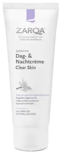 De Online Drogist Zarqa dag- & nachtcrème clear skin sensitive 75ml aanbieding