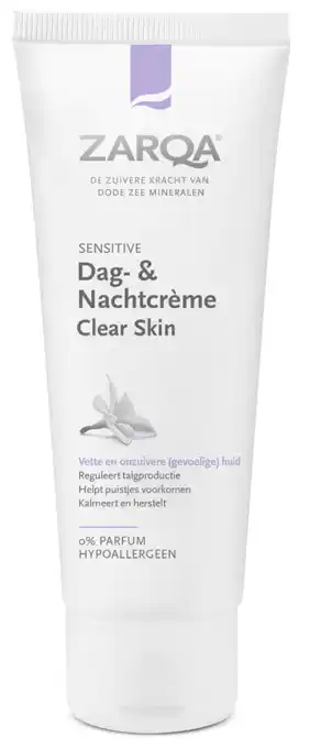 De Online Drogist Zarqa dag- & nachtcrème clear skin sensitive 75ml aanbieding