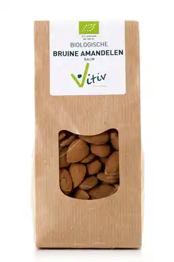 De Online Drogist Vitiv biologische bruine amandelen 250gr aanbieding