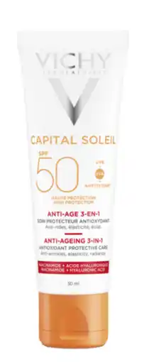 De Online Drogist Vichy capital soleil anti-age 3-in-1 zonnebrand spf50 50ml aanbieding