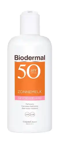De Online Drogist Biodermal gevoelige huid zonnemelk - zonnebrand met spf50 200ml aanbieding