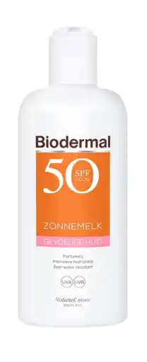 De Online Drogist Biodermal gevoelige huid zonnemelk - zonnebrand met spf50 200ml aanbieding