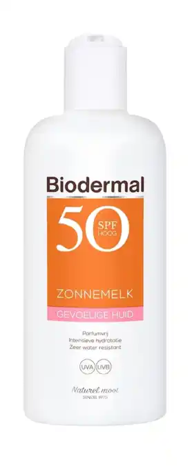 De Online Drogist Biodermal gevoelige huid zonnemelk - zonnebrand met spf50 200ml aanbieding