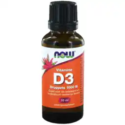 De Online Drogist Now vitamine d3 druppels 1000ie 30ml aanbieding