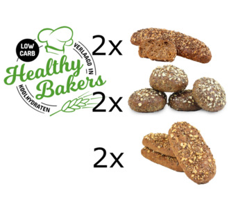 De Online Drogist Healthy bakers low carb pakket 2 - 4 stokbroden, 8 bollen en 6 pistolets - 6 stuks aanbieding