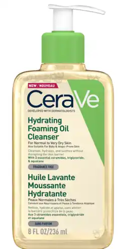 De Online Drogist Cerave hydrating foaming oil cleanser - voor normale tot (zeer) droge huid - voor gezicht en lichaam 236ml aanbieding